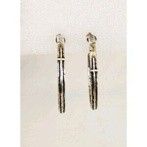 VISIBLE FAITH JEWELRY HE LIVES Cross Hoops Faith Artisan Earring Sterling Silver